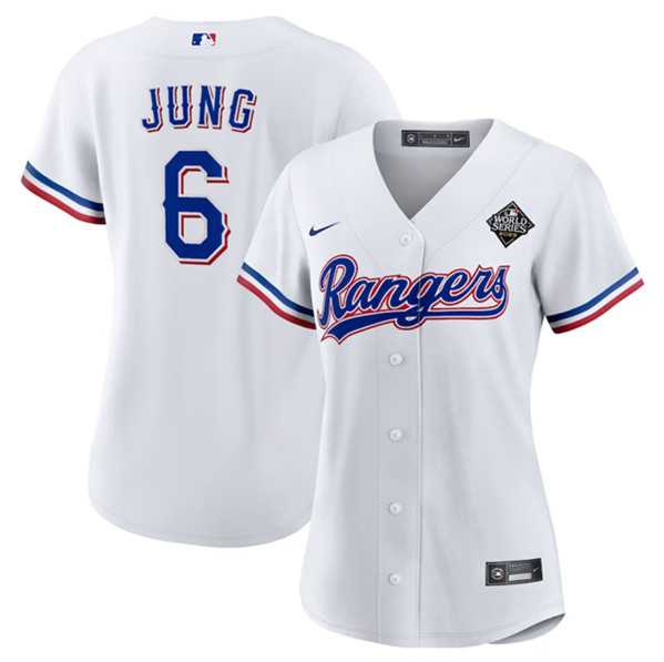 Women%27s Texas Rangers #6 Josh Jung White 2023 World Series Stitched Jersey(Run Small) Dzhi->mlb womens jerseys->MLB Jersey